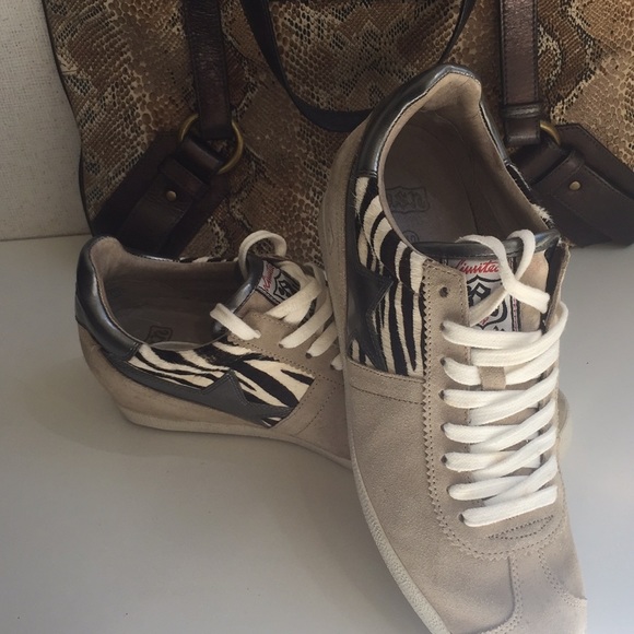 ASH Guepard Low Top Leather Wedge Sneaker - Picture 1 of 6